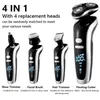 Hårtrimmer Electric Shaver 4D för män Electric Hair Clipper USB Laddningsbart Professionellt hårtrimmer Hårskärare för män Vuxen Razor 231101