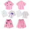 Set di abbigliamento Abbigliamento da palco per bambini che mostra abiti T-shirt oversize rosa hip-hop Pantaloni casual per vestiti per costumi di danza jazz per ragazza ragazzo