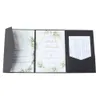 Cartes de voeux Cartes vierges Invitation Quarter Folder Personnalisé 3 Inserts Impression Annonce de mariage Invitations d'anniversaire 50 Ensembles 231102