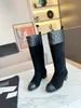 Botas de designer de inverno para mulheres canallace-up Mulheres luxo joelho-alto botas chaneliness meia bota sapatos de alta qualidade invernos outono botas de neve lona tornozelo bota