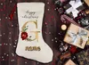 Sacchetti vuoti per sublimazione fai-da-te Stampa calze di lino Calzini decorativi natalizi Calzino con coulisse pubblicitario per Halloween Sacco di Babbo Natale Grande regalo personalizzato