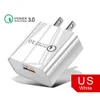 Carregadores rápidos rápidos qc3.0 ue eua ac usb adaptador de energia 18w carregadores de parede para iphone 15 11 13 14 samsung s10 s11 s20u android telefone pc