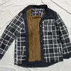 Men's Jackets Winter Stand Collar Liner Wool Coats Cardigan Streetwear Man Long Sleeve Fleece Outwear Vintage Patchwork Plaid