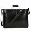 Briefcases Leather Men Laptop Bag 13" Genuine Business Male Work Tote With Key Lock Messenger