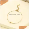 Chain Link Chain Stainless Steel Tower Bracelets For Woman Golden Color Beads Ladies Bracelet Femme 2022 Jewelry Pseiralink Dhgarden Dh3Fu