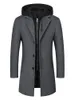 تمزج صوف الرجال معطف الشتاء 2024 ألوان صلبة أزياء عرض غير رسمي للأعمال المتوسطة الطول أعلى الخندق الذكور M4XL الضخم 231102