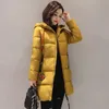 Parkas en duvet pour femmes hiver chaud mi-long coupe-vent à capuche Parka imprimé coton manteaux mode coréenne pardessus décontracté neige Casaco doudoune 231101