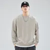 Erkek Hoodies Sonbahar Gevşek Büyük Boyu Uzun Kollu Yuvarlak Boyun Sweatshirt Sıradan Gömlek