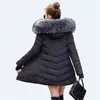 Parka de plumón para mujer, chaqueta de plumón, Parkas largas de invierno de algodón informal, cuello de piel extraíble, sombrero y guantes extraíbles, abrigo cálido para mujer 231101