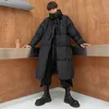 Parkas mi-longs pour hommes, manteau d'hiver en coton, col montant, manches longues, noir, simple boutonnage, au-dessus du genou, 231102