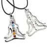 Dekorative Figuren 7 Chakra Yoga Meditation Anhänger Edelsteine Charms Buddha Reiki Heilkristalle Legierung Anhänger mit Steinen Schnur