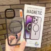 Capa de telefone magnética transparente transparente com proteção contra quedas Capas de lentes de metal Sensíveis à pele à prova de choque Capa traseira Magsafe Shell para iPhone 12 13 14 15 Pro Max