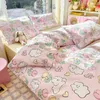 Beddengoedsets Prinses Esthetisch Lakenontwerp Leuke ideeën Cartoon Katoen Bloemen Meisjes Nordic Rose Ropa De Cama Roze Set