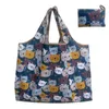 Storage Bags Ladies Foldable Eco-Friendly Shopping Bag Tote Reusable Grocery Cartoon Printing