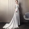 Elegant Satin Lace Mother Of The Bride Dresses Long High Neck Full Beaded Tassels New Wedding Party Gowns Guest Formal Evening Dress God Mom Celebrity Wear 403