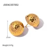 Halsbandörhängen Set Youthway Chubby Hammered Texture Ball Semicircle Hollow Stud Ring 18K Gold Plated Fashion Jewelry for Women