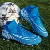 Sapatos de vestido homens crianças botas de futebol turf futebol chuteiras treinamento alto tornozelo esporte tênis qualidade ag tf tamanho interno 3545 231101