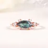 Rings Rings Gem's Ballet 14k Rose Gold 925 Sterling Silver Marquise Cut 5x10mm Color Change Alexandrite Leading Ling