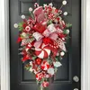 Couronnes de fleurs décoratives 50 cm grand cintre de couronne de Noël pour porte d'entrée cheminée couronne de canne à sucre de Noël rouge guirlande d'arbre de Noël décoration extérieure de la maison 231102