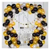 Party Decoration Black Gold Silver Balloon Garland Arch Kit Wedding Shower Bridal Event Decors Supplies Bride Happy Anniversary