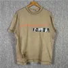 Ins Summer European and American Fashion Letter Printing Wash Old Short Sleeve Tee Boys Retro Loose Vielseitiges T-Shirt