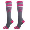 Chaussettes pour femmes et hommes, Logo du sida, Compression, ruban rose imprimé, bonneterie Tube haute, 649C