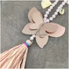 Pendant Necklaces Pendant Necklaces Charm Al Butterfly Statement Necklace For Women Grass Crystal Bead Long Elegant Chain Co Dhgarden Dhu4Q