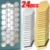 Wall Stickers 3D Hexagon Mirror DIY Mirrors Sticker Removable Self Adhesive Aesthetic Mosaic Tiles Decals Home Decoration 231101