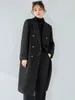 Damen-Blazer aus Wollmischungen, klassisches Design, Taschen, Einzelknopf, Damenmantel, Vintage-Mode, 231101