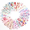 3D Flower Nail Art Stickers Sliders Water Transfer Full Wraps Nails Tips Sticker Manicure Decoration Decals 50pcsset3436252