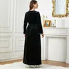 Roupas étnicas Veludo Lantejoulas Vestido de Noite Mulheres Dashiki Roupas Africanas Robe Marocaine Luxo Dubai Kaftan Abaya Muçulmano Vetement