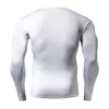 T-shirt da uomo Primavera Tinta unita Compressione Uomo Maniche lunghe T-shirt Bodybuilding Poliestere Top S-XXL Taglia Fitness Abbigliamento maschile 230331