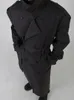 Trench da uomo Mauroicardi Primavera Autunno Fresco lungo nero Cappotto oversize da uomo Cintura doppio petto Allentato Casual Capispalla antivento 231101