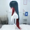 Lâmina Honkai Star Rail Cosplay 90cm Azul Gradiente Vermelho Brinco Resistente ao Calor Cabelo Cos Anime Perucas + Peruca Cap cosplay