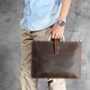 Briefcases Leather Men Laptop Bag 13" Genuine Business Male Work Tote With Key Lock Messenger