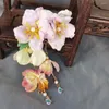 Hair Accessories Girl's Clip Tassel Silk Flower-Back-naciśnięcie dla dziewcząt Dzieci