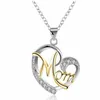 Diamond Heart Pendant Necklaces Alloy MOM Peach Heart Necklace Mother's Day Gift Fashion Jewelry Accessories