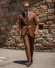 Herenpakken Blazers en broek 2 -delige mannen Slim Fit Business Linen Summer Suit 2023 Bruidegom bruiloft Tuxedo Tailor Made Casual gemaakt