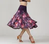 Stage Wear Élégante jupe de danse moderne pour femmes salle de bal vêtements de danse fleur tango performance costume jupes de danse standard nationale