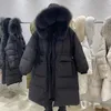 Femmes fourrure fausse fourrure réel col de fourrure de renard épaisseur 90% duvet de canard veste coréenne longue bouffante manteau chaud femme moelleux cordon Parkas 231102