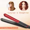Prostelery włosów żelazo płasko 2in1 Ceramiczna powłoka prostownica Com grzebień do włosów Curler Care Health