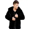 Männer Jacken 2023 Herbst Winter Faux Pelz Nerz Mantel Kurze Kapuze Große Rex Haar Mantel Koreanische Mode Hoodies