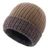 Berets gorros homens chapéu de inverno mulheres chapéus de malha semicírculo bonés gorro quente brimless pele bonnet cúpula melancia