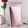 Rose Gold Bubble Mailer Torby mailerowe aluminiowe torby na wyściełane torby aluminiowane worki pocztowe odporne na wstrząsy bąbelkowe opakowanie na wyściełane wysyłki koperty wysyłkowe