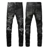 Jeans Mens Designer Denim Embroidery Pants Trendy hole design Trouser Hip Hop Distressed Zipper trousers