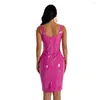 Casual klänningar sexig pvc mantel tankklänning kvinnor kort midi lågklippt smalt pu patent läder latex nattklubb bodycon paket höft sommar