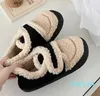 Women Cotton Shoes Lamb Wool Thickened Plush Warm Snow Flat Non-slip Fashion Sweet Women's Zapatos