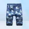 2018 Sommer Denim Shorts Männer Stretch Slim Fit Kurze Jeans Herren Designer Baumwolle Casual Distressed Shorts Knielange Denim Kurze 8339172