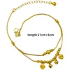 Anklets Female Heart Bells Summer Anklets For Women Gold Color Ankle Bracelets Girls Barefoot on Leg Chain Jewelry Gift 231102