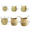 Förvaringskorgar Seagrass Wicker Work Rattan Basket Hanging Planting Flower Pot Storage Tvättkorg Cesta Mimbre Home Garden Decoration 230331